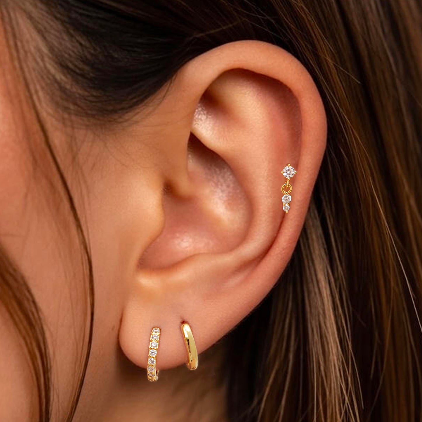 CZ Dangle Threaded Labret