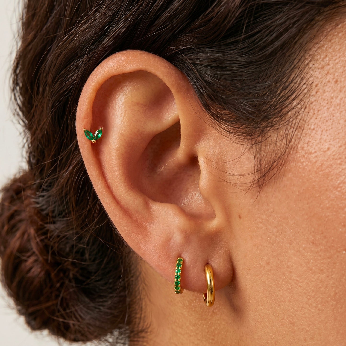 Cz Leaf Stud