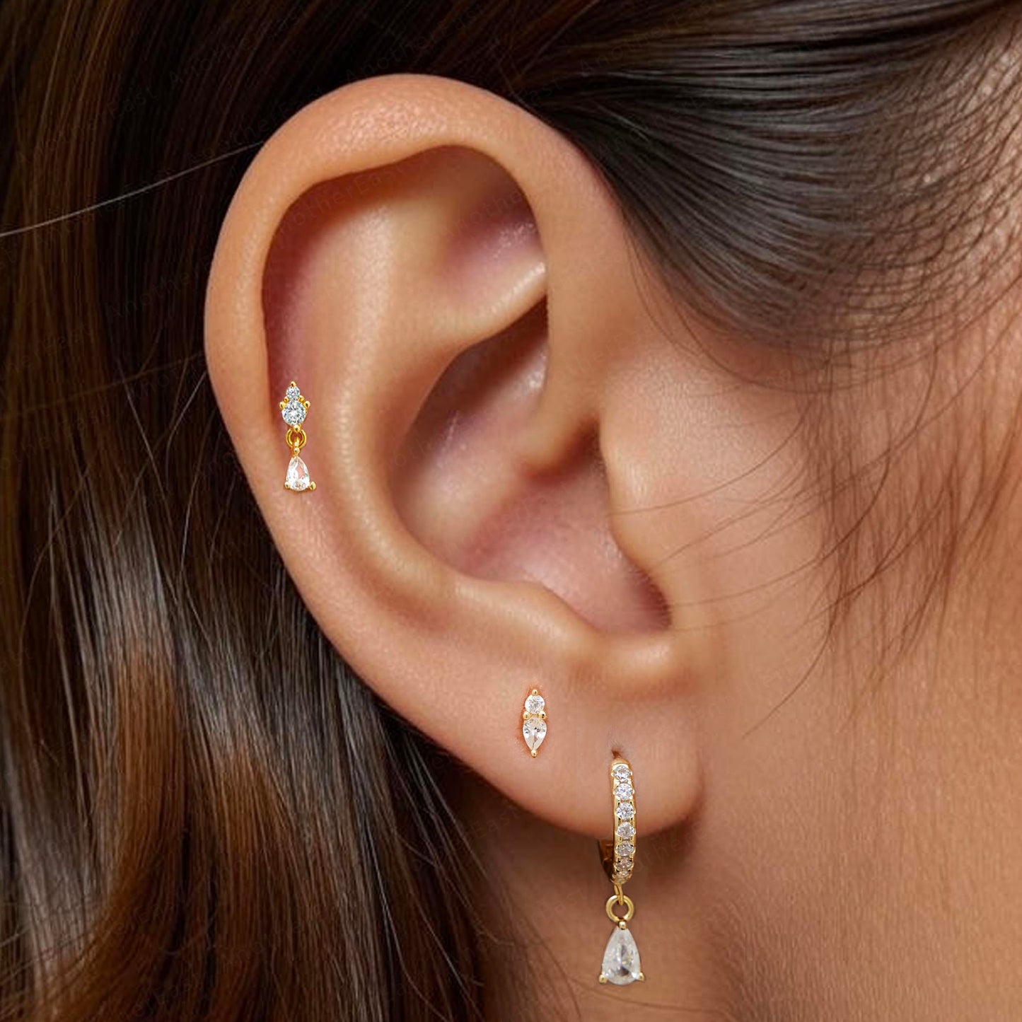 CZ Dangle Stud