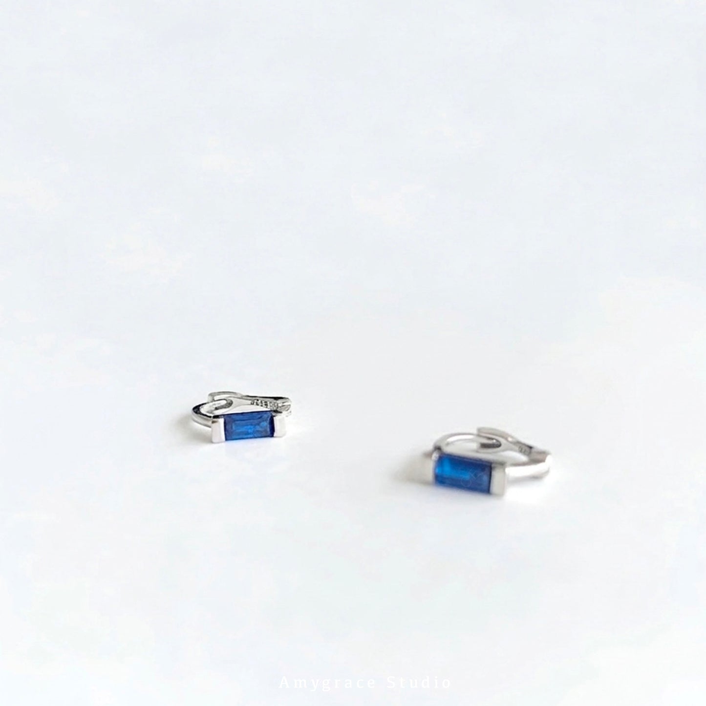 Sapphire Baguette Hoop