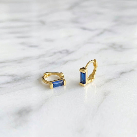 Sapphire Baguette Hoop