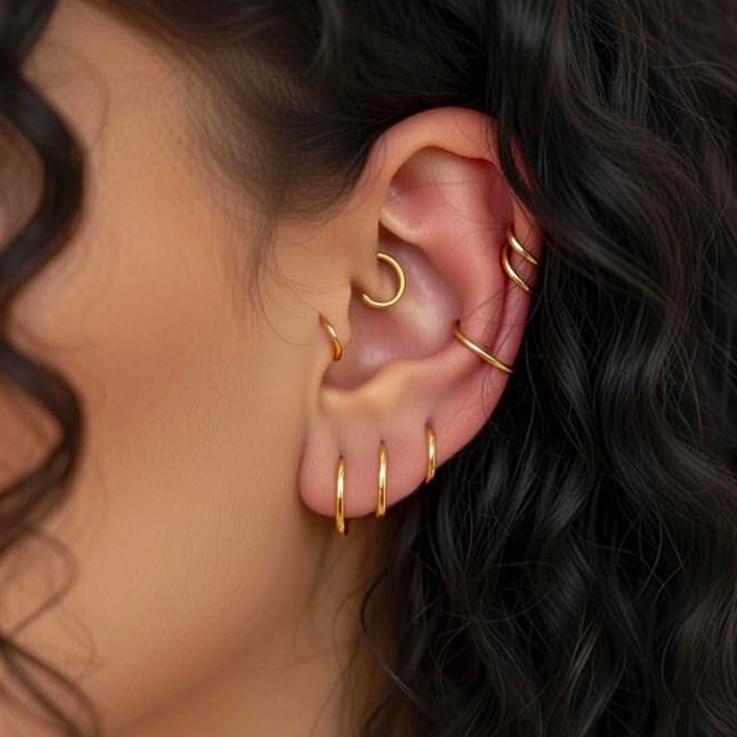 Tiny thin huggie hoops