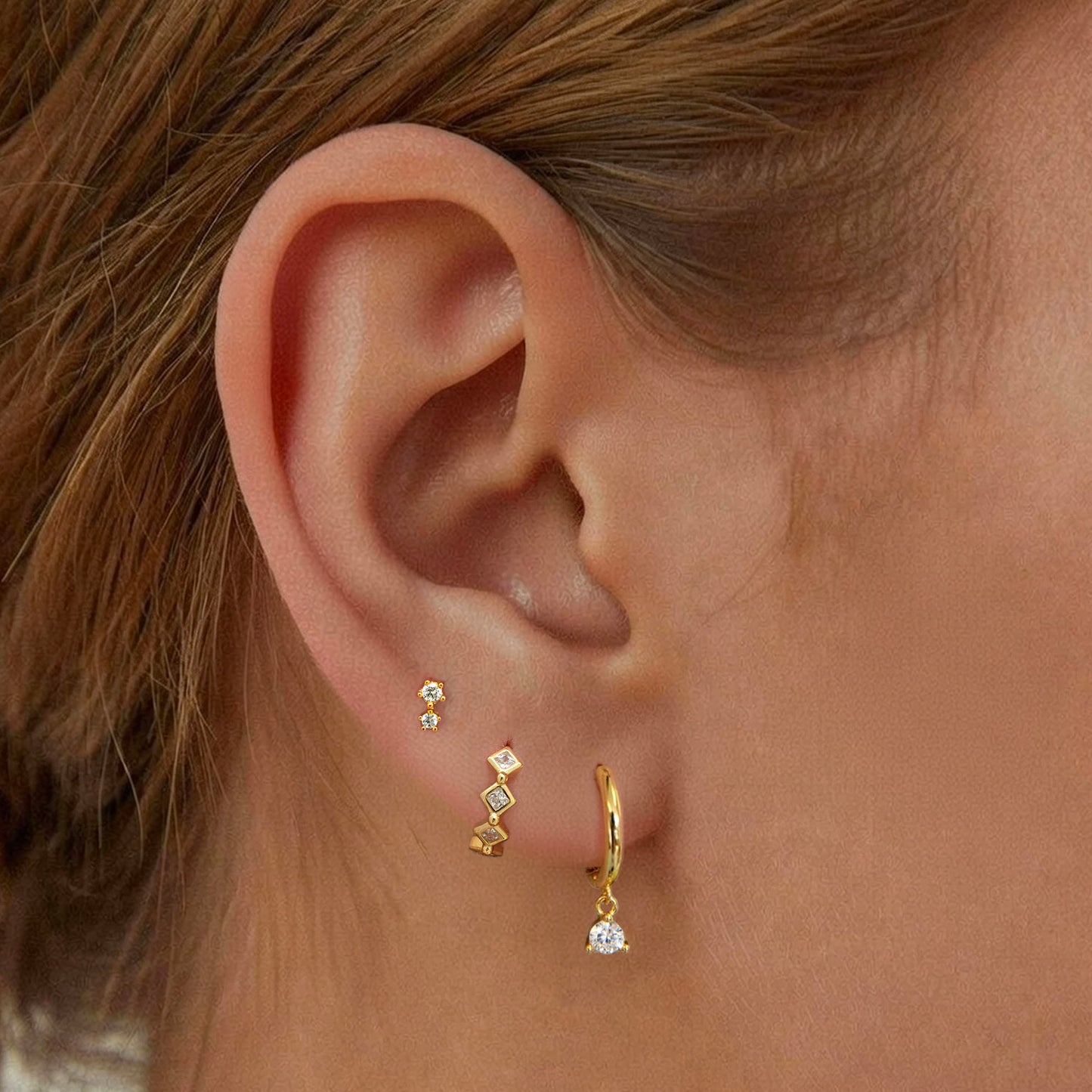 Two Stone Threaded Labret