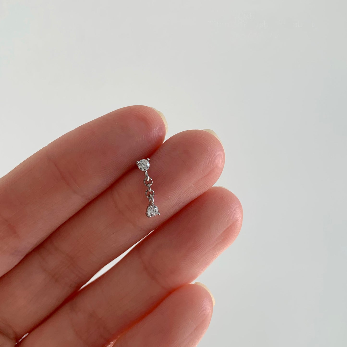 Two CZ Dangle Push Pin