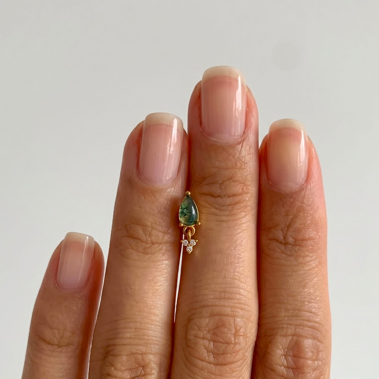 Natural Moss Agate Push Pin
