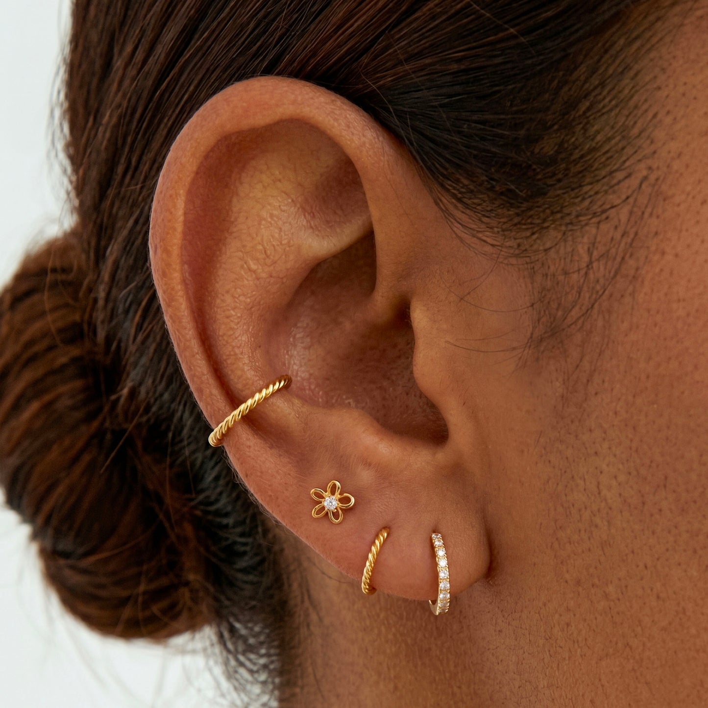 Braided Huggie Hoops
