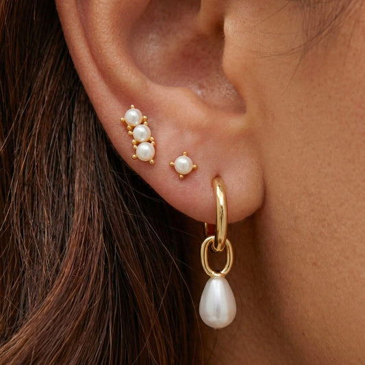 Three Pearl Stud