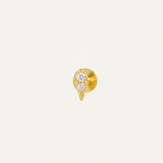 CZ Teardrop Threaded Labret