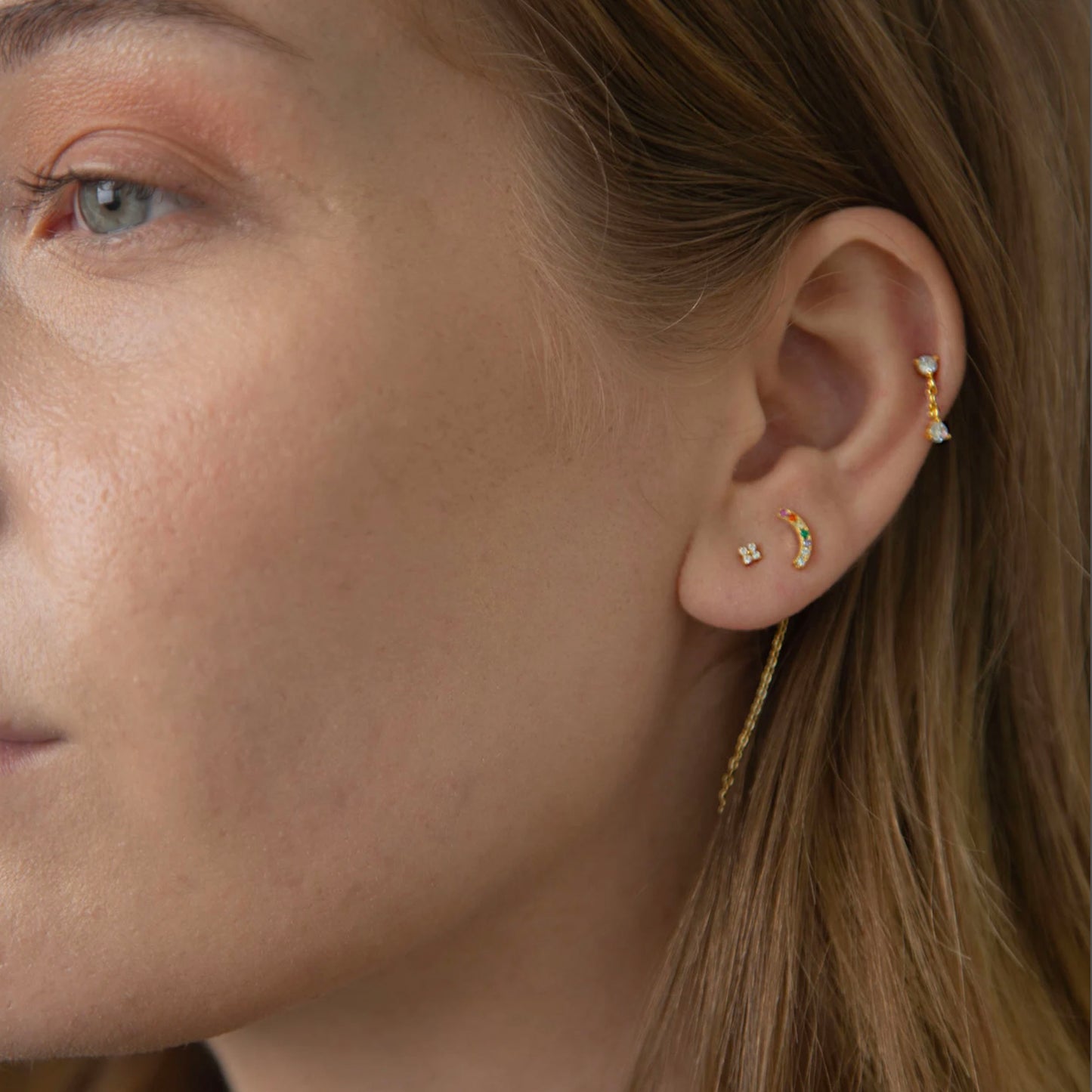 CZ Dangle Threaded Labret