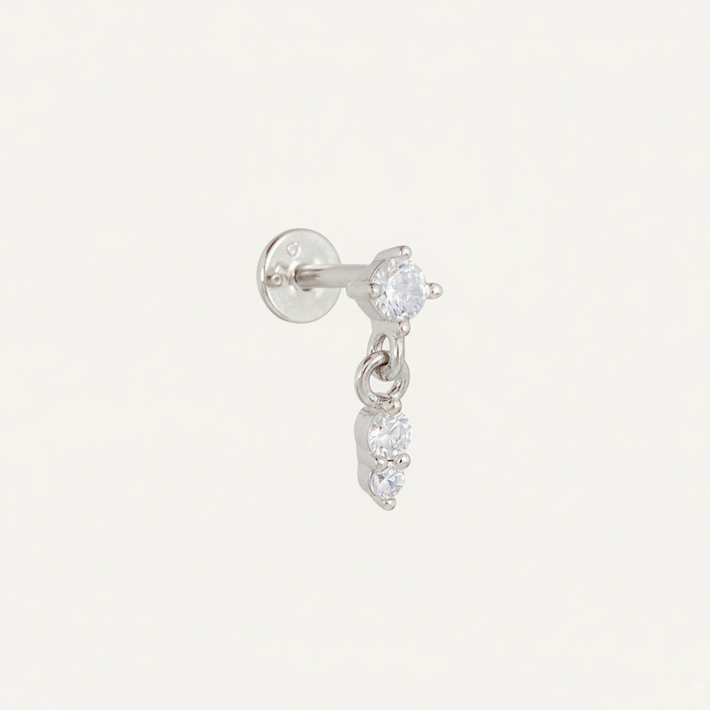 CZ Dangle Threaded Labret