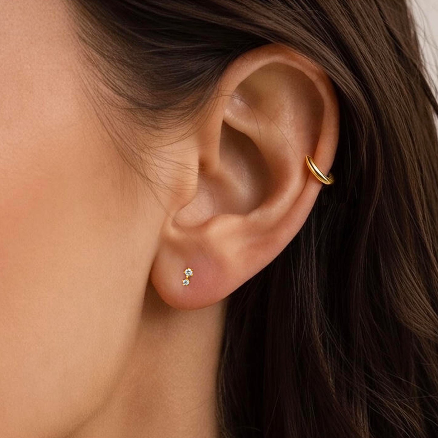 Two Stone Threaded Labret