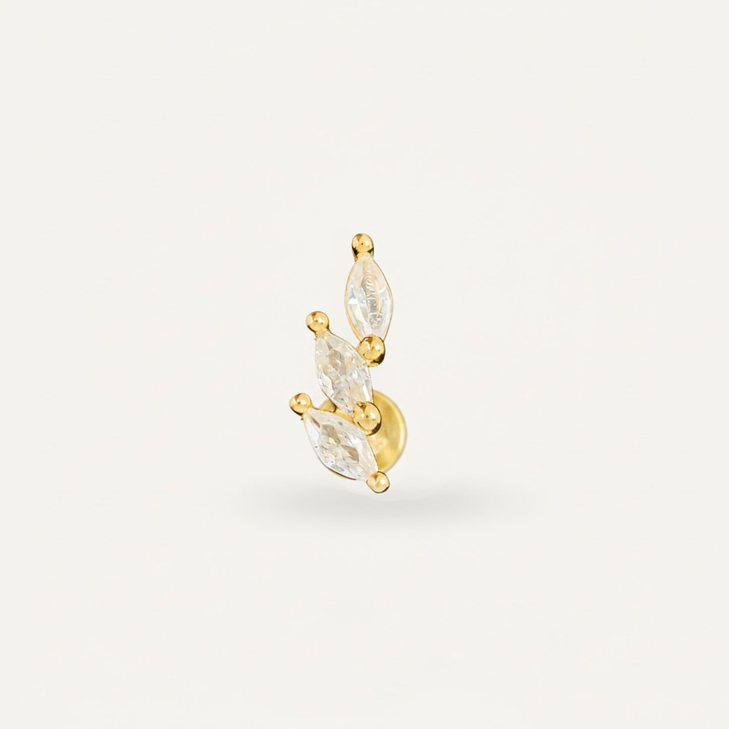 CZ Leaf Threaded Labret