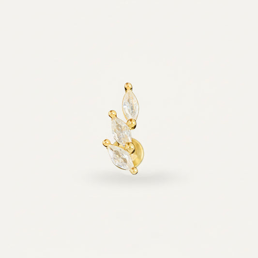 CZ Leaf Threaded Labret