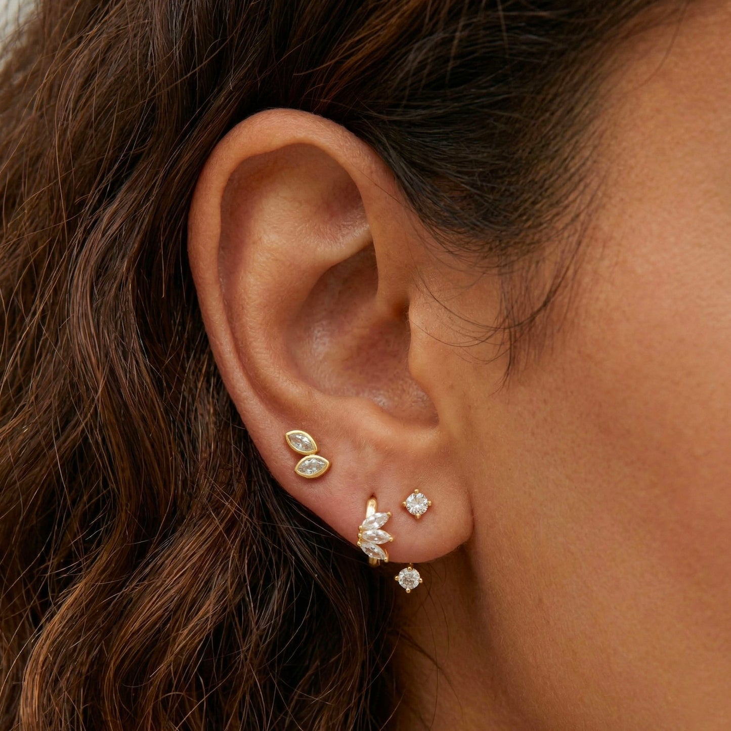 Double Leaf Marquise Stud