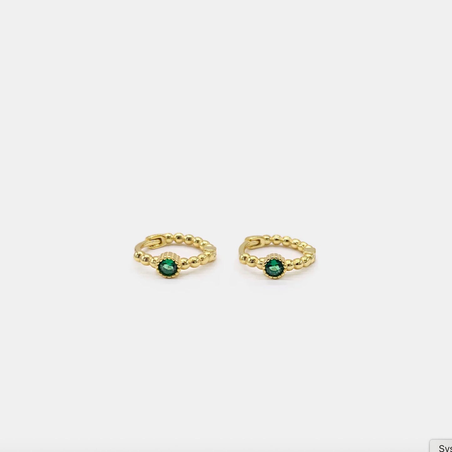 Emerald Beaded Hoop
