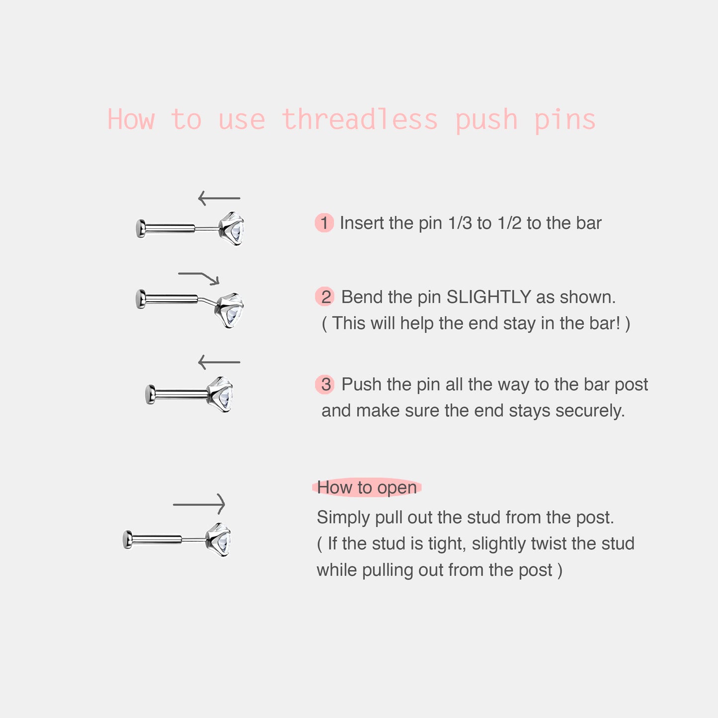 1.5mm~4mm CZ Push Pin