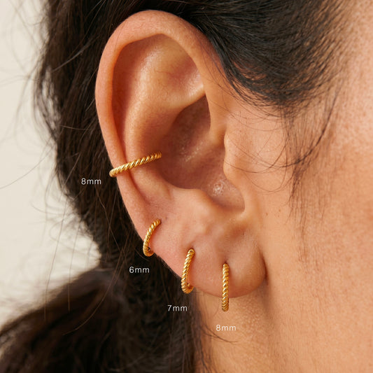 Braided Huggie Hoops