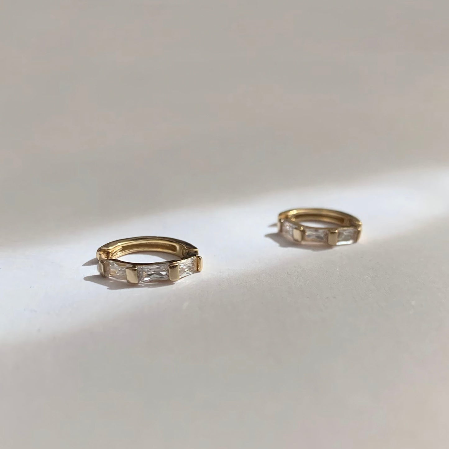 Cz Baguette Hoop