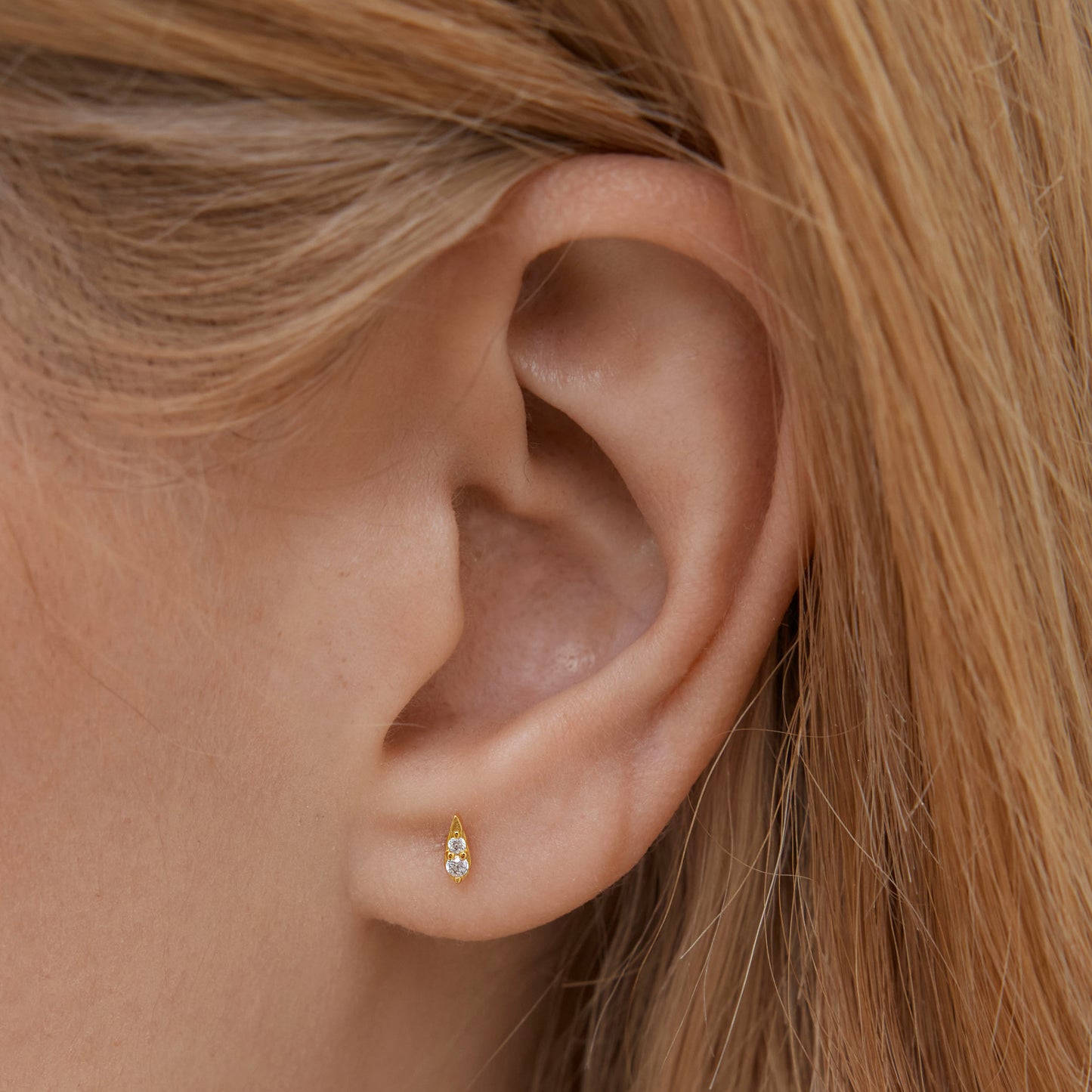 CZ Teardrop Threaded Labret