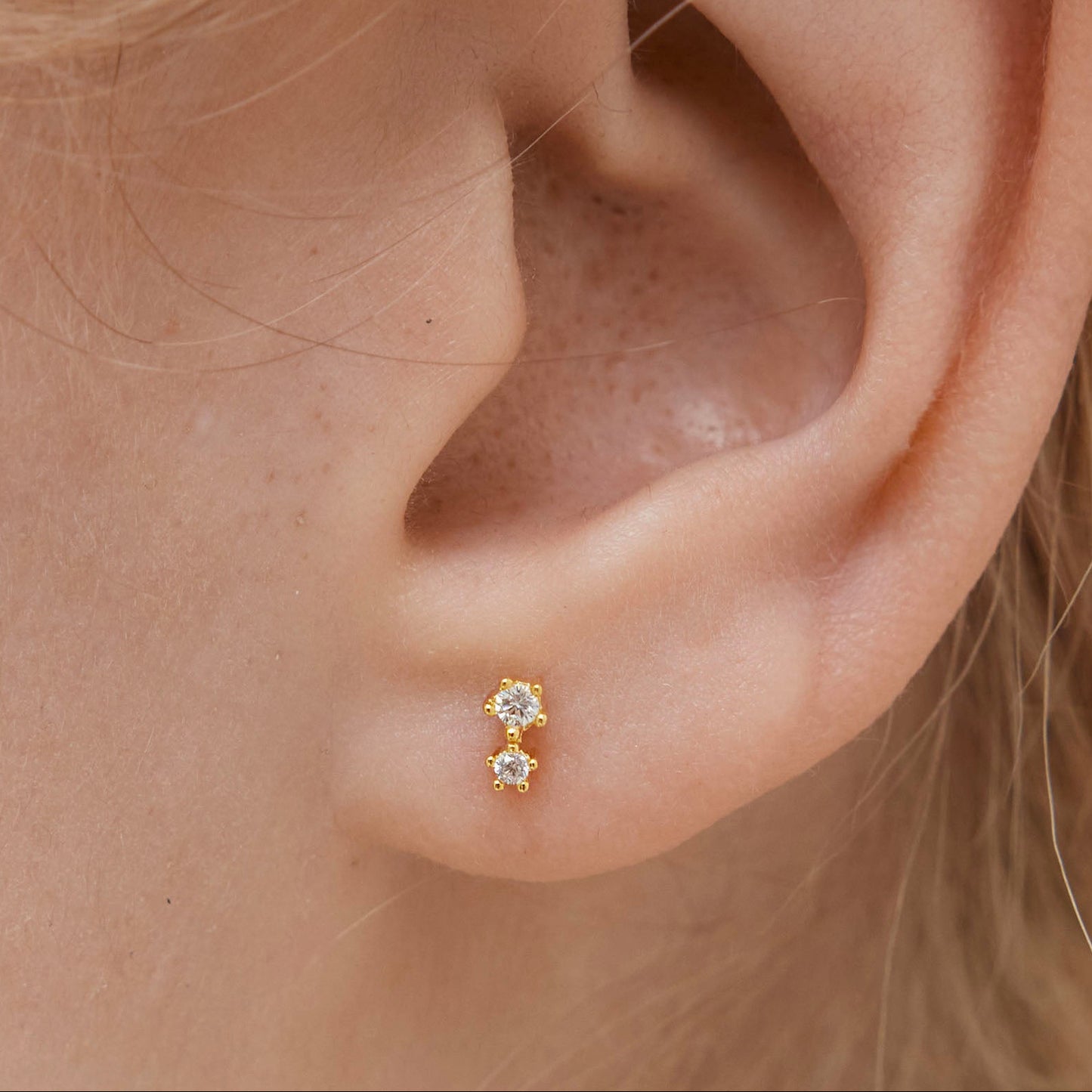 Two Stone Threaded Labret