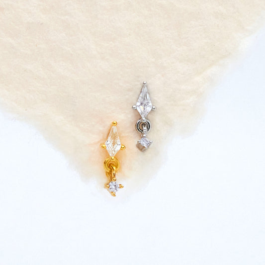 Kite Cut Dangle Threaded Labret