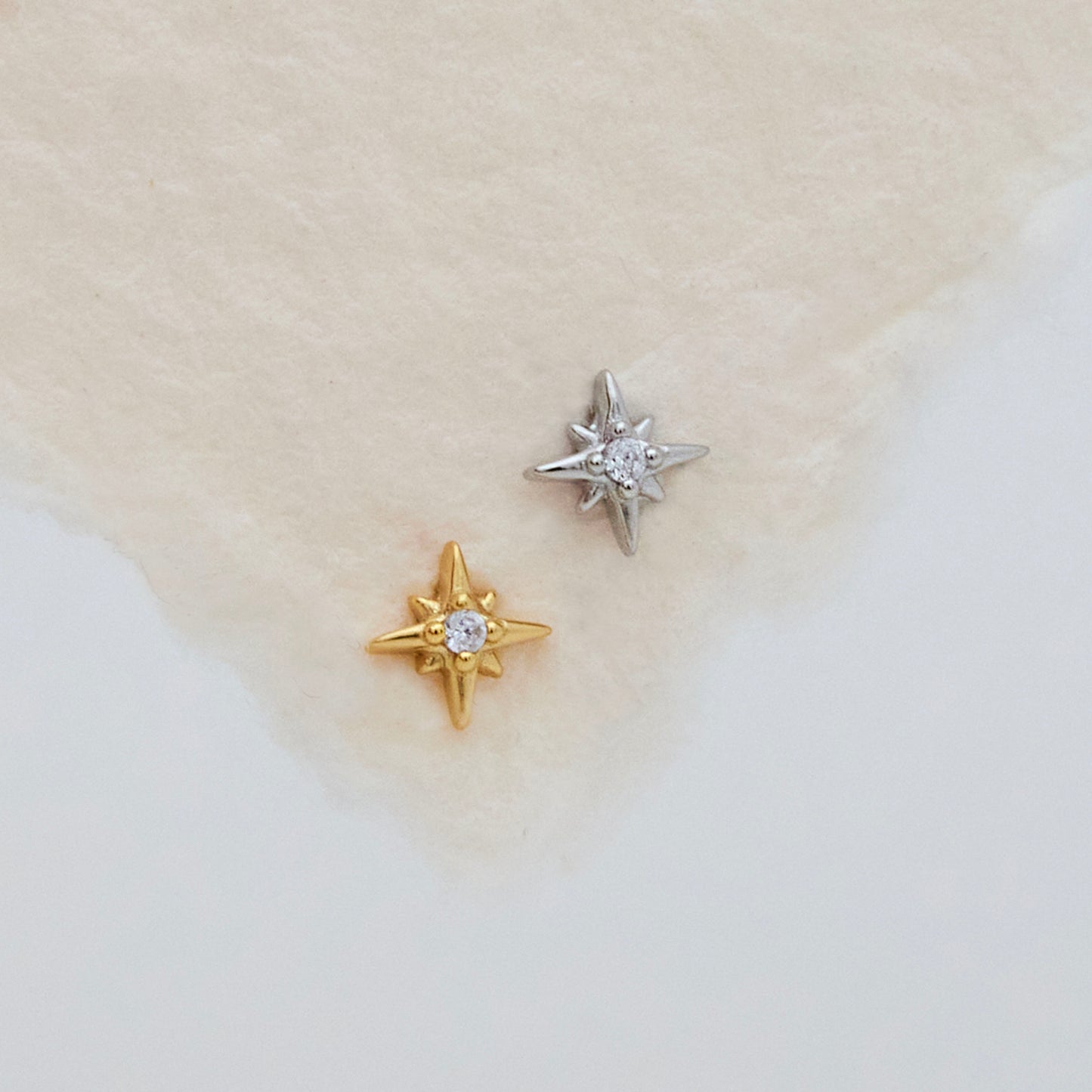 CZ Starburst Threaded Labret
