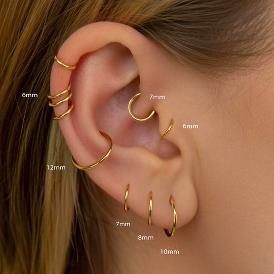 Tiny thin huggie hoops