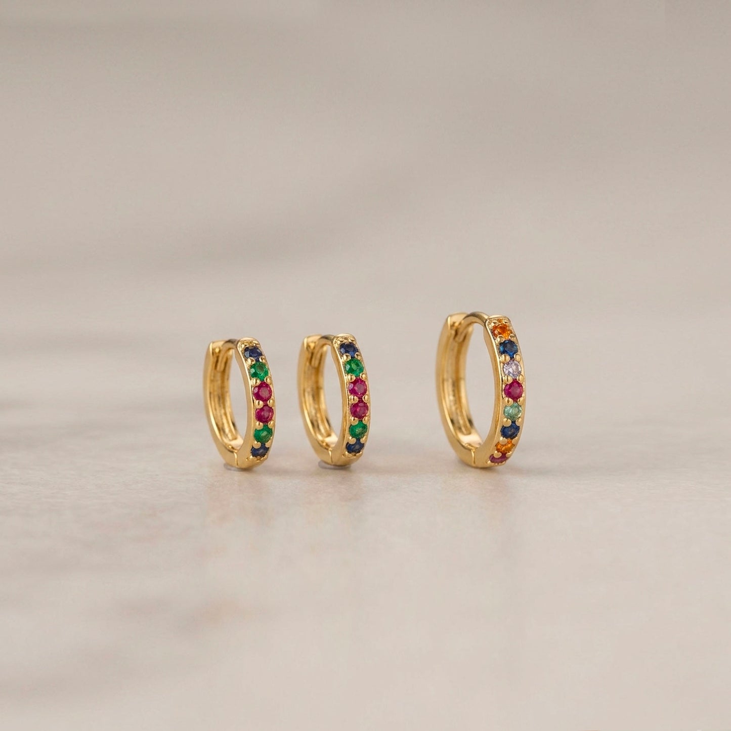 Rainbow huggie hoop
