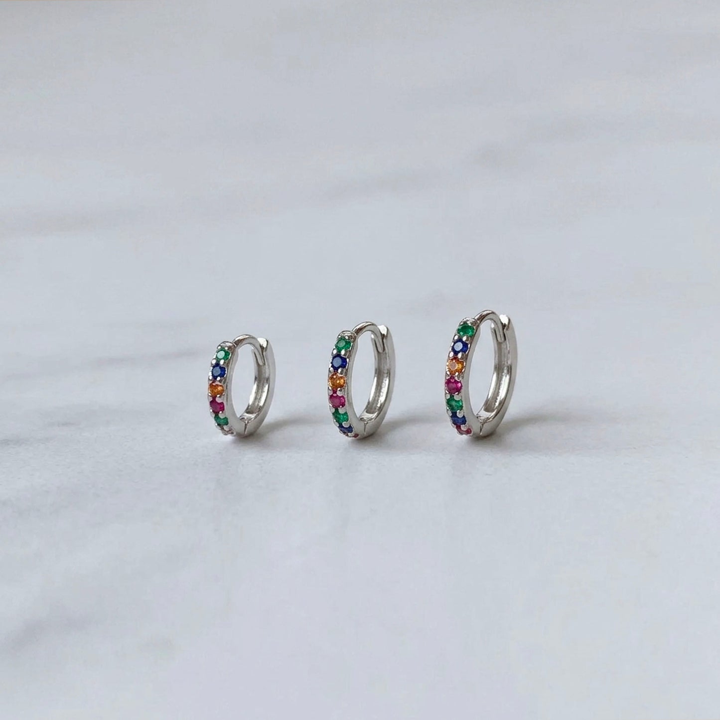 Rainbow huggie hoop