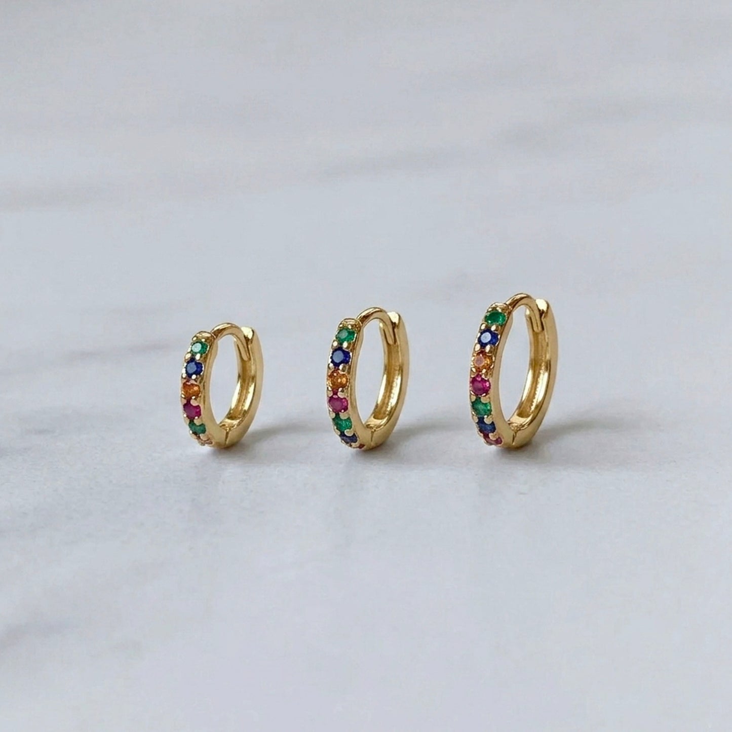 Rainbow huggie hoop
