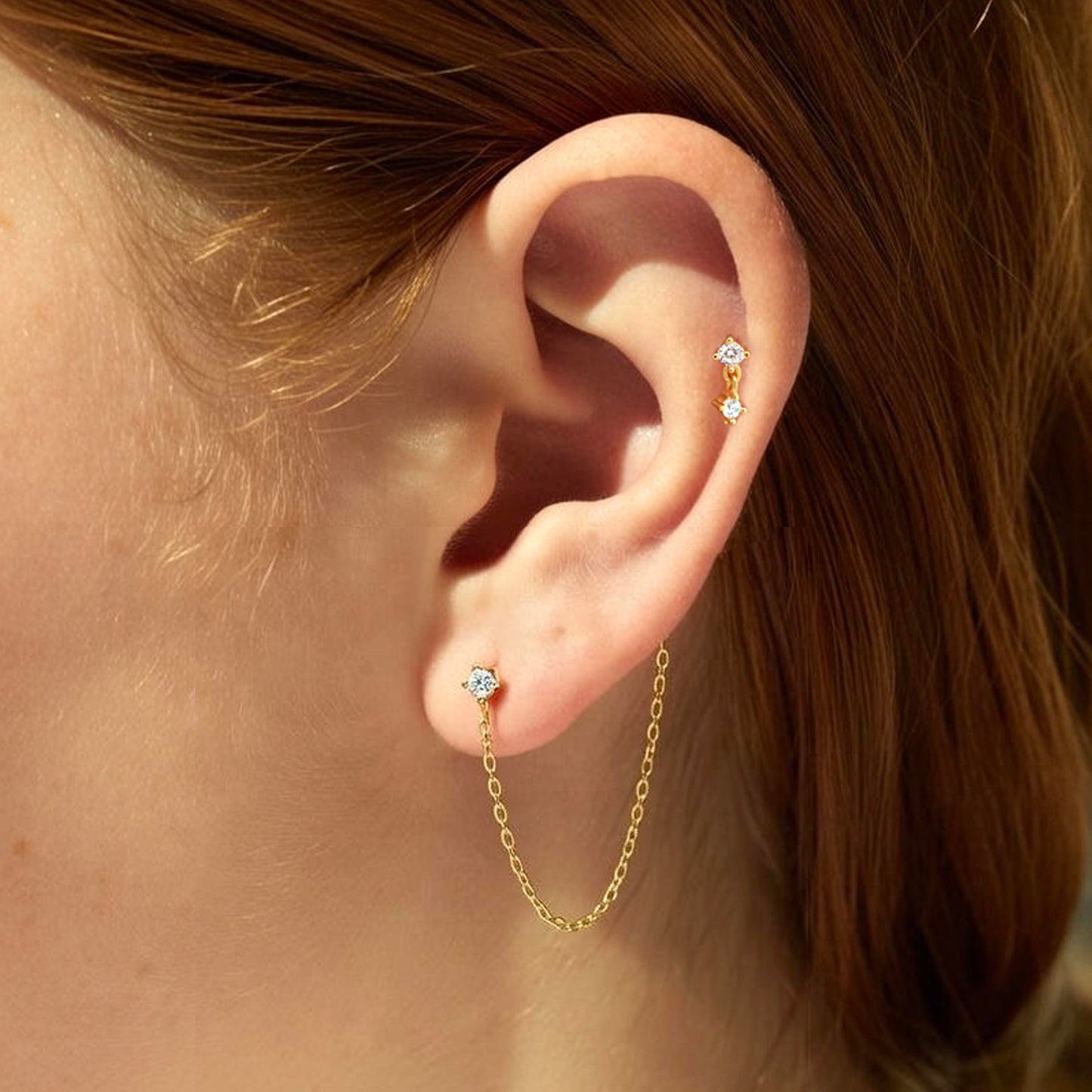 CZ Dangle Threaded Labret