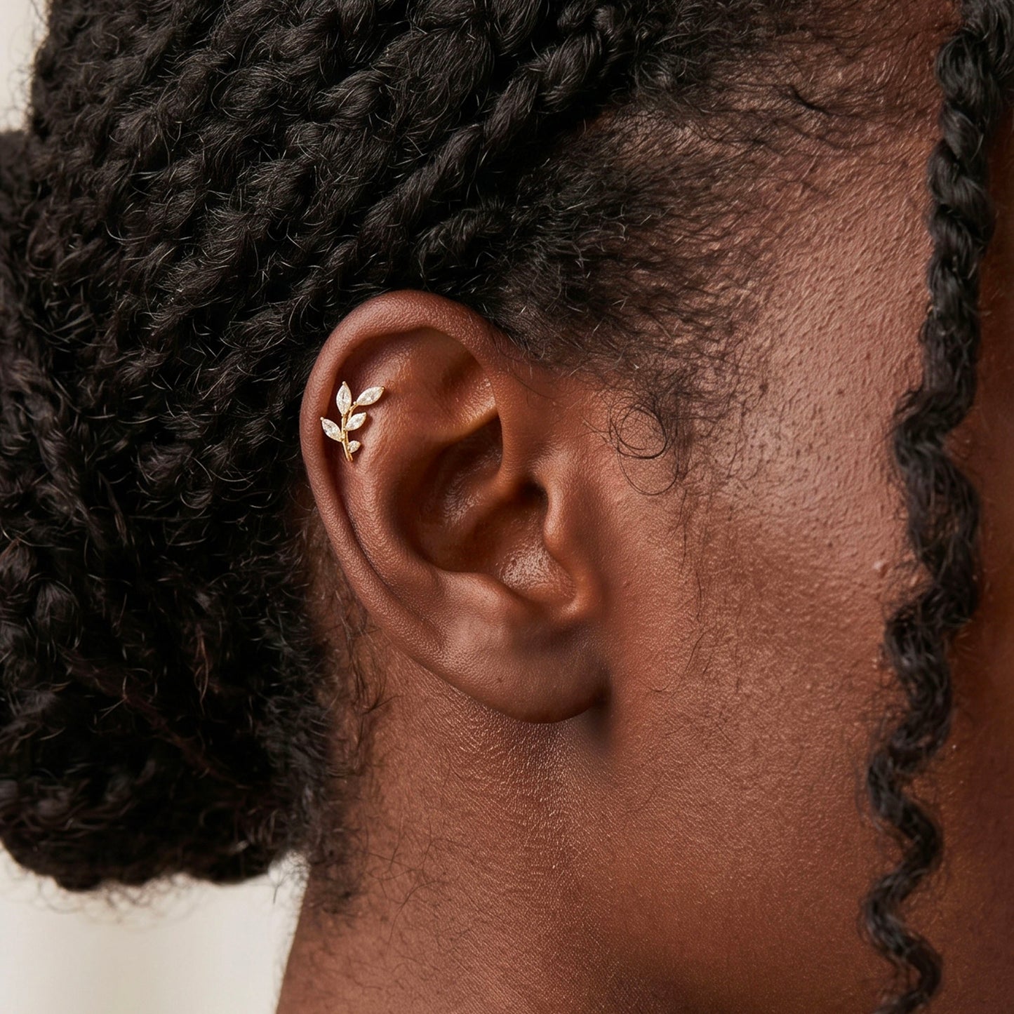 CZ Leaf Stud
