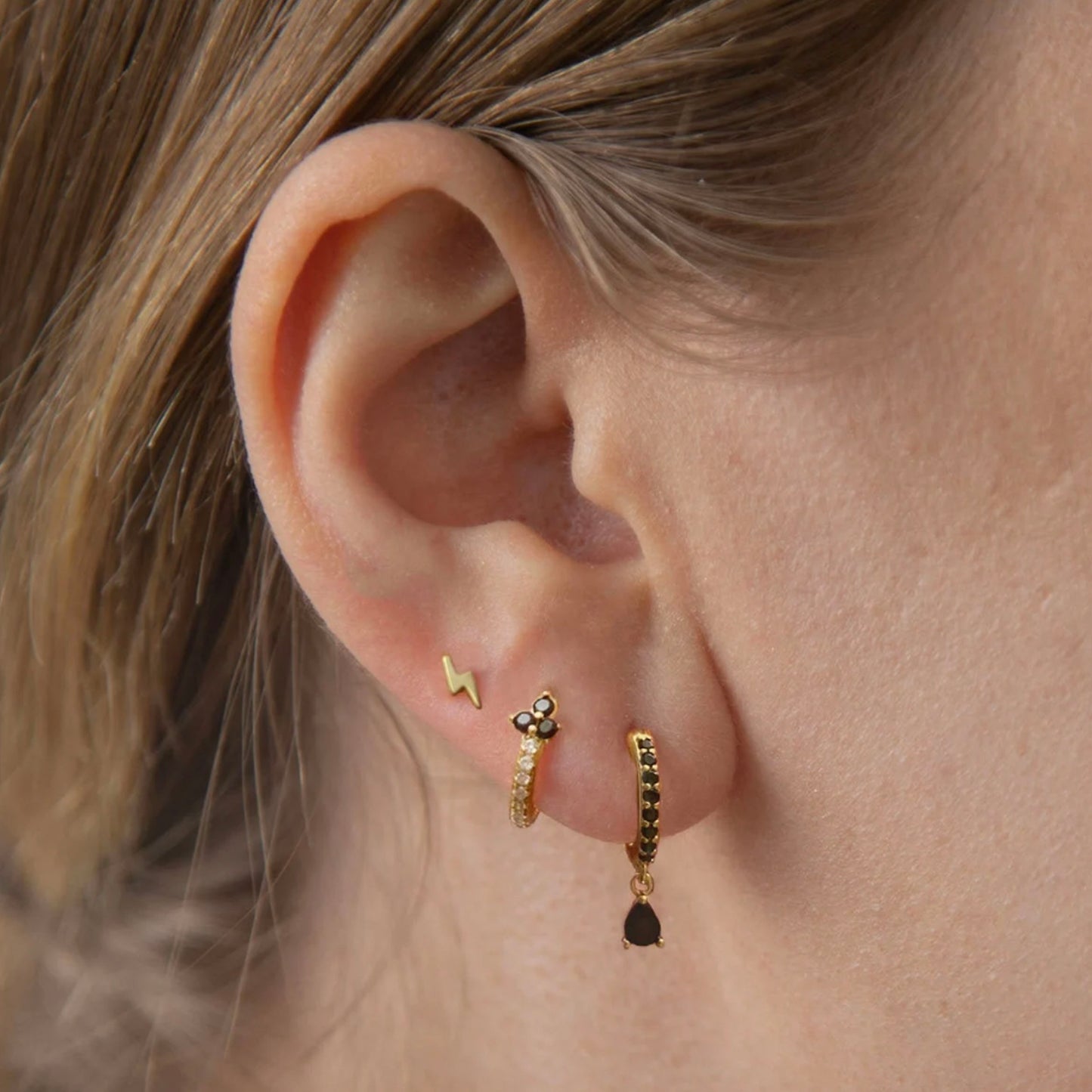 Onyx Dangle Hoop