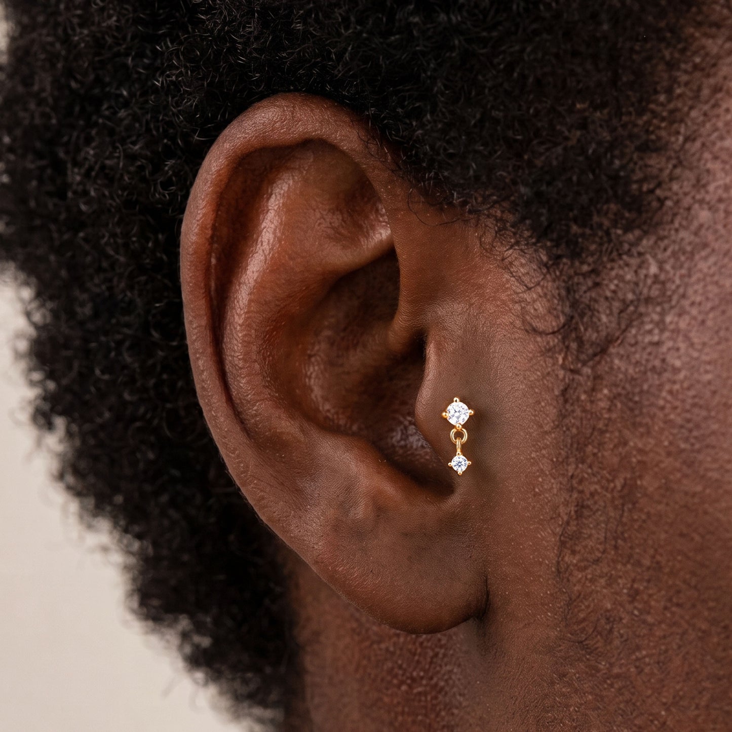 CZ Dangle Threaded Labret