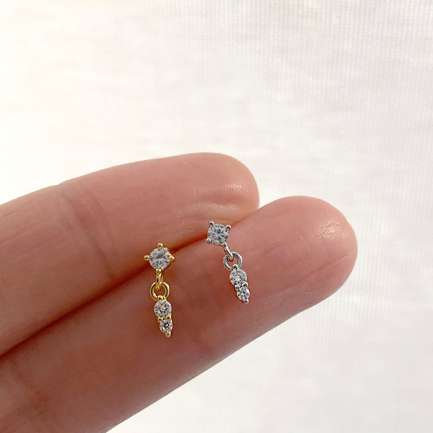 CZ Dangle Threaded Labret