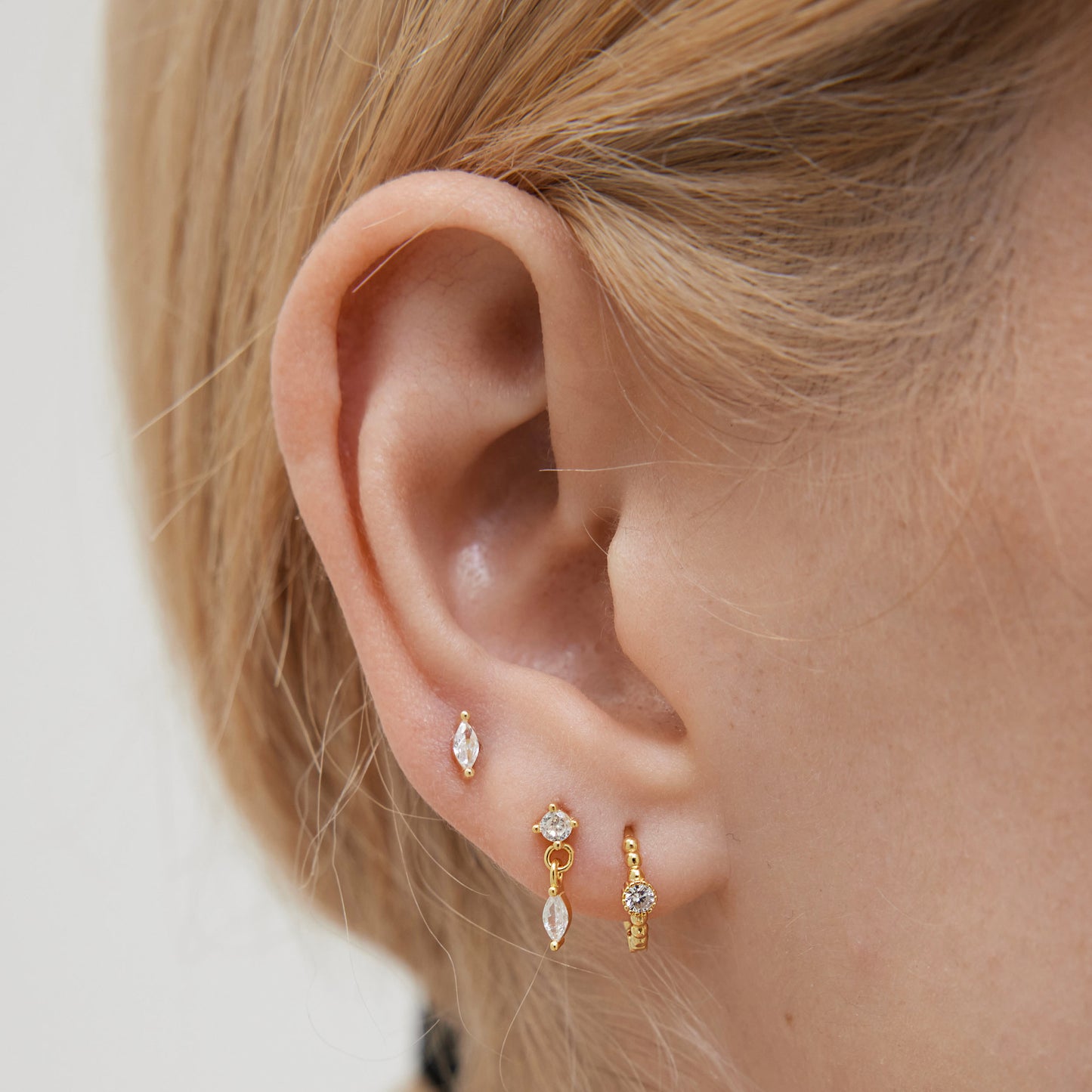 Cz Beaded Hoop