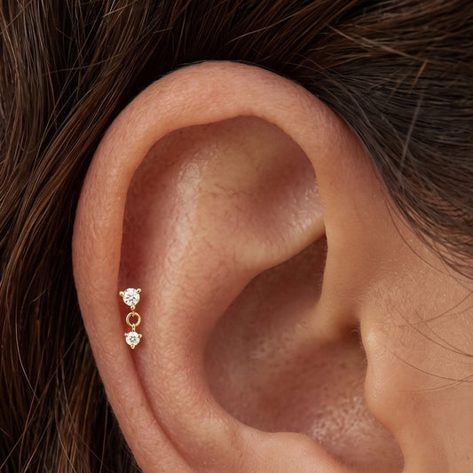 Mini CZ Dangle stud