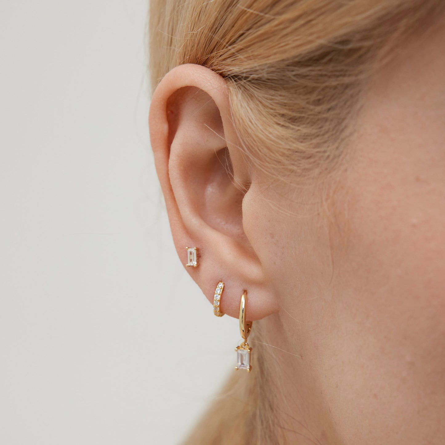 CZ Baguette Stud