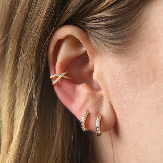 CZ Cross Ear Cuff (No Piercing)