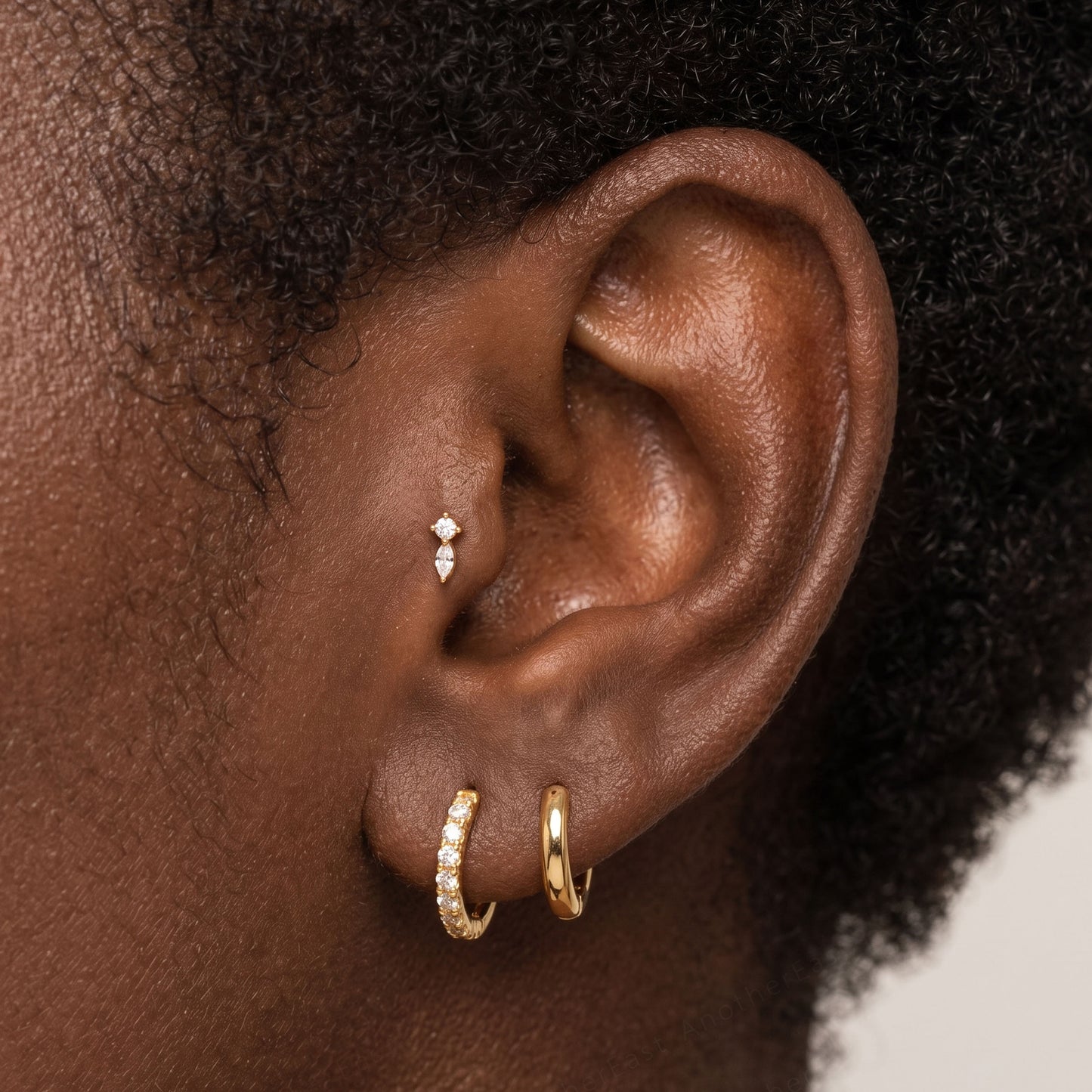 Round & Marquise Duo Stud