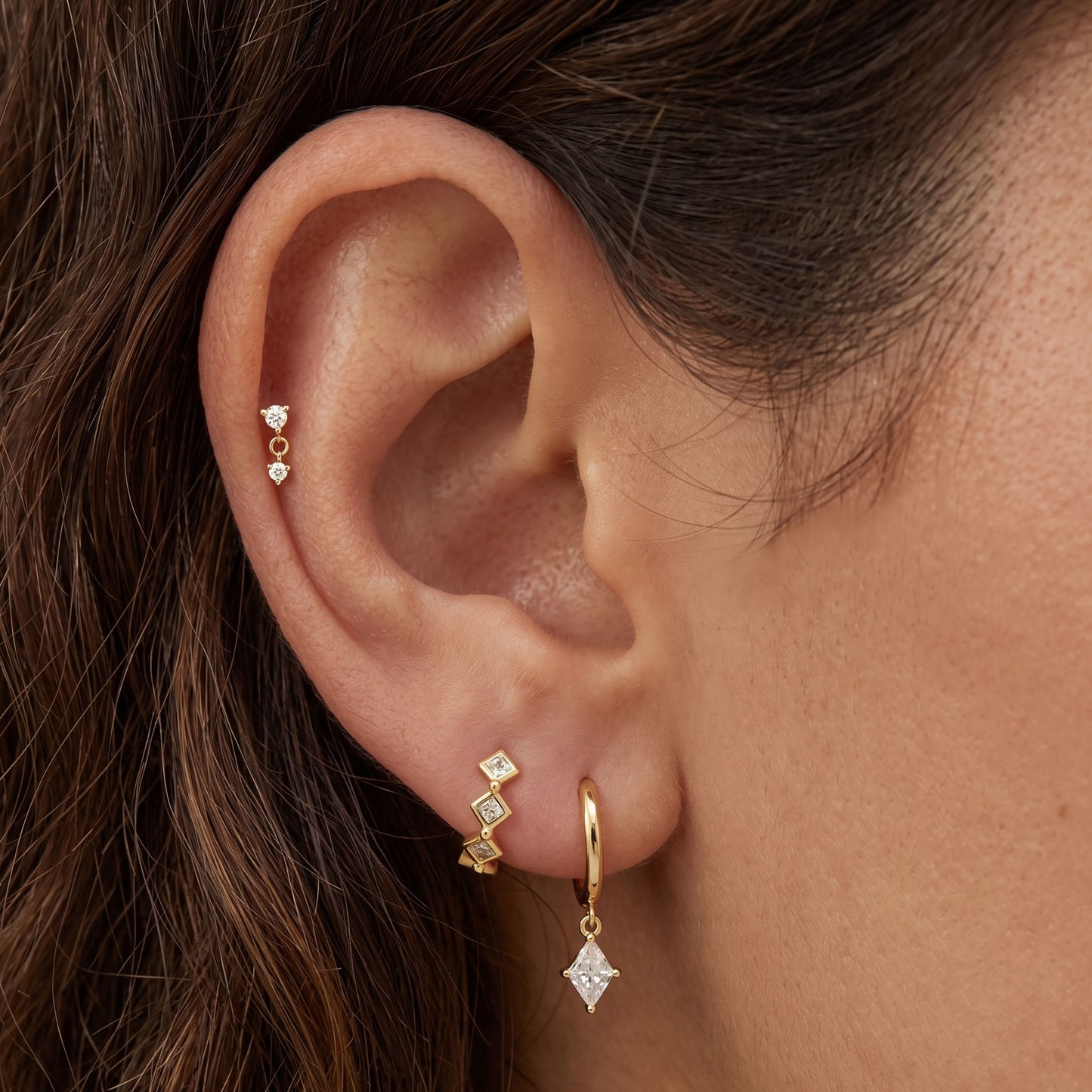 CZ Dangle Threaded Labret
