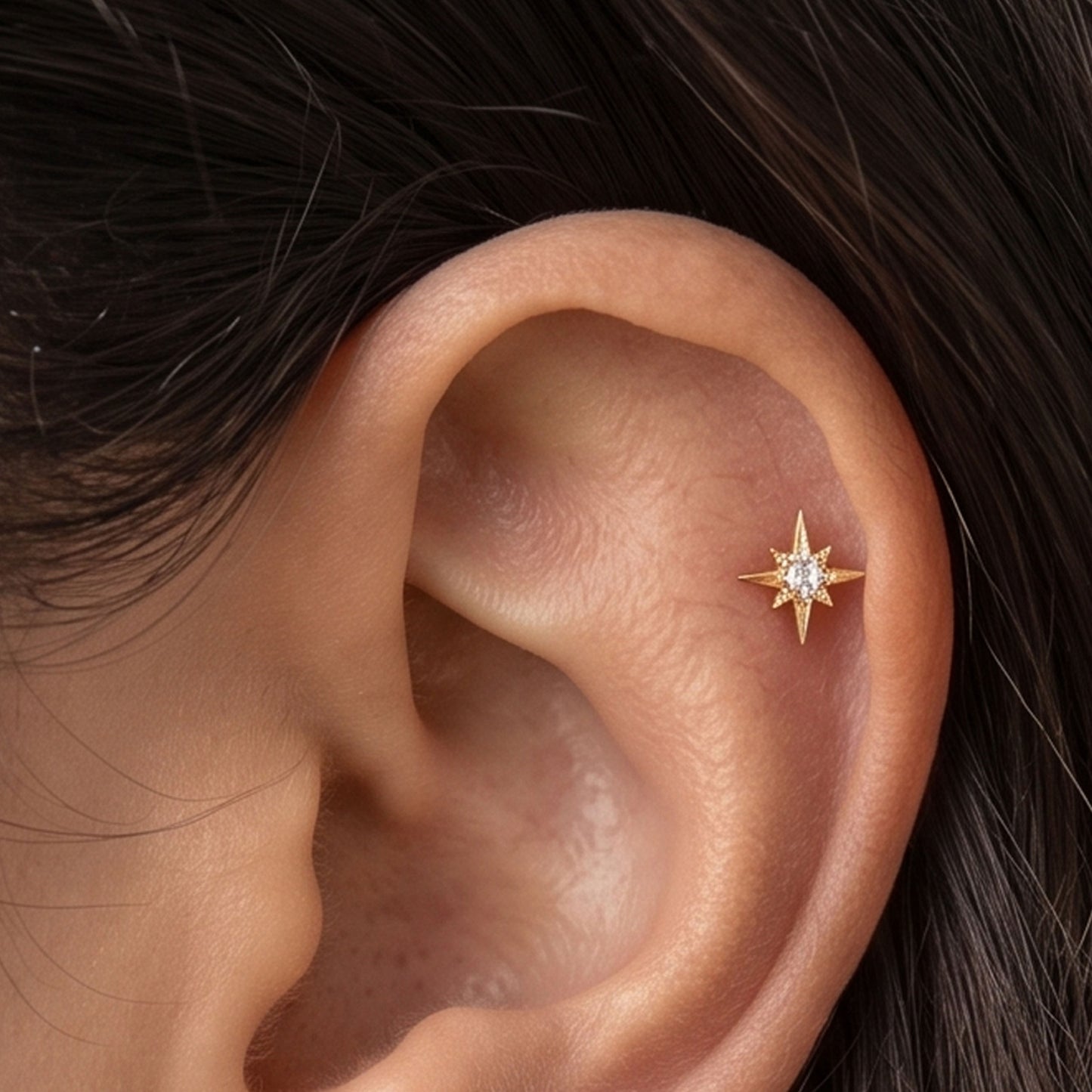 CZ Starburst Stud
