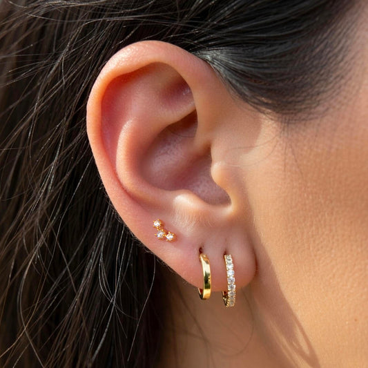 Tiny Three CZ Threaded Labret