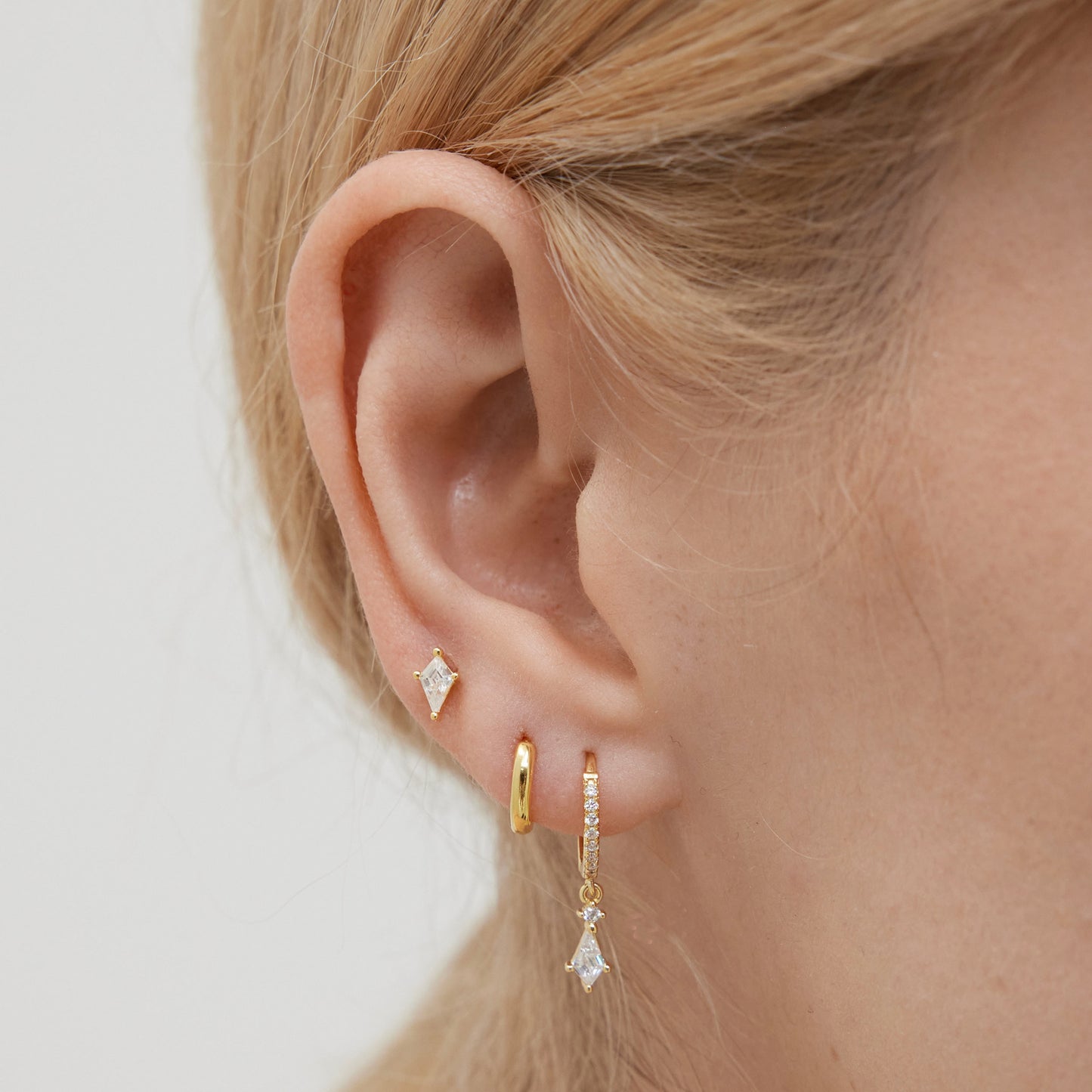CZ Dangle Hoop