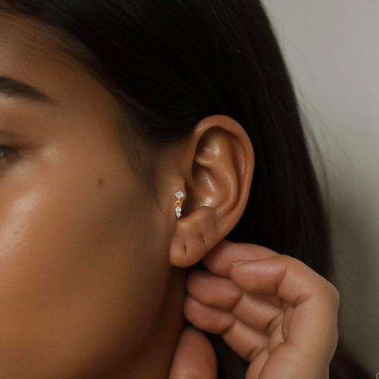 CZ Dangle Threaded Labret