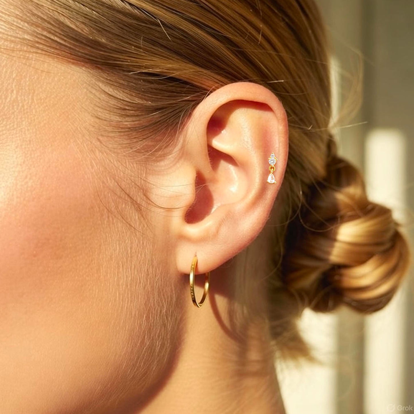 CZ Dangle Threaded Labret