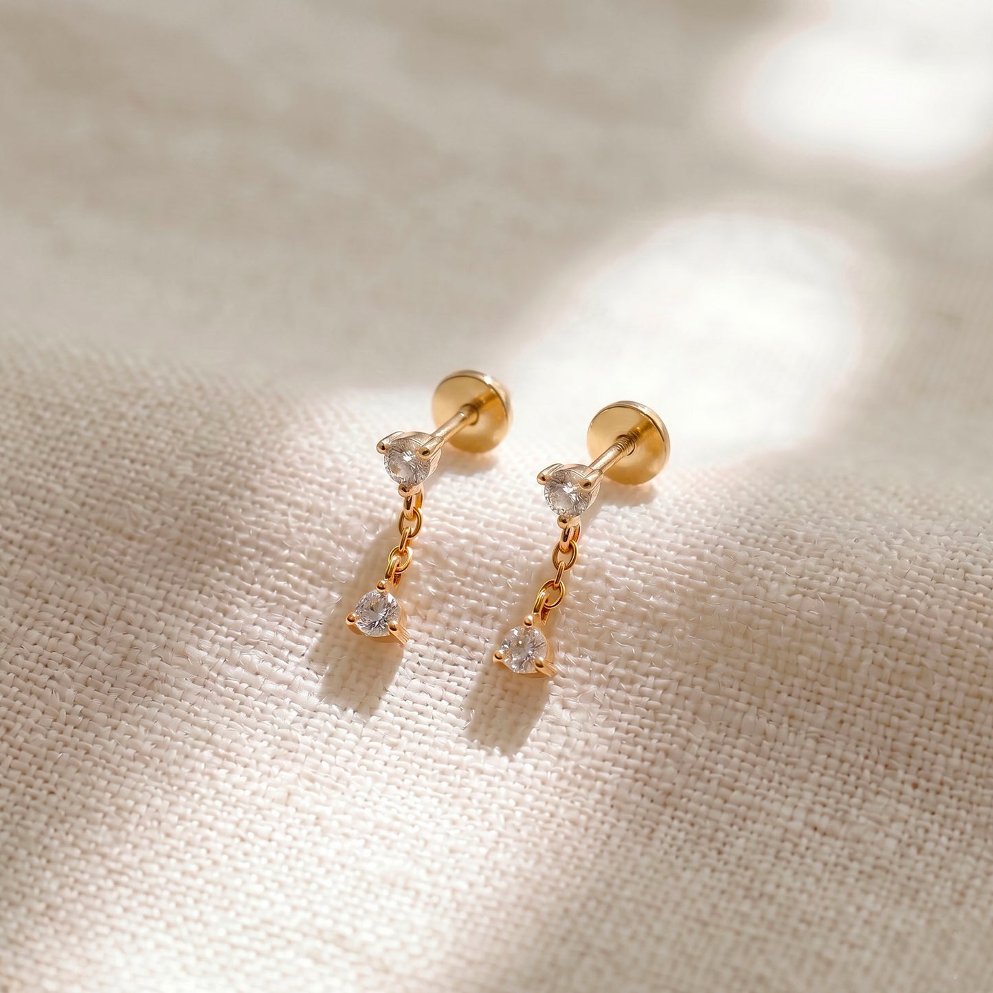 CZ Dangle Threaded Labret