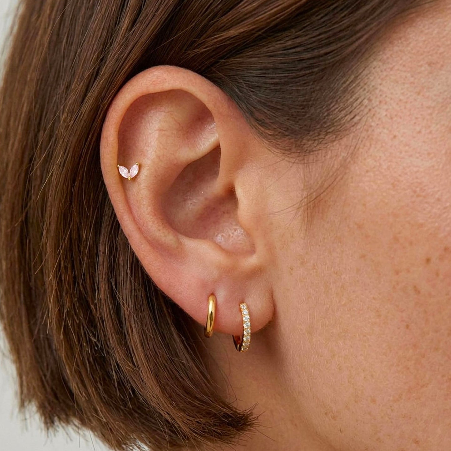 Cz Leaf Stud