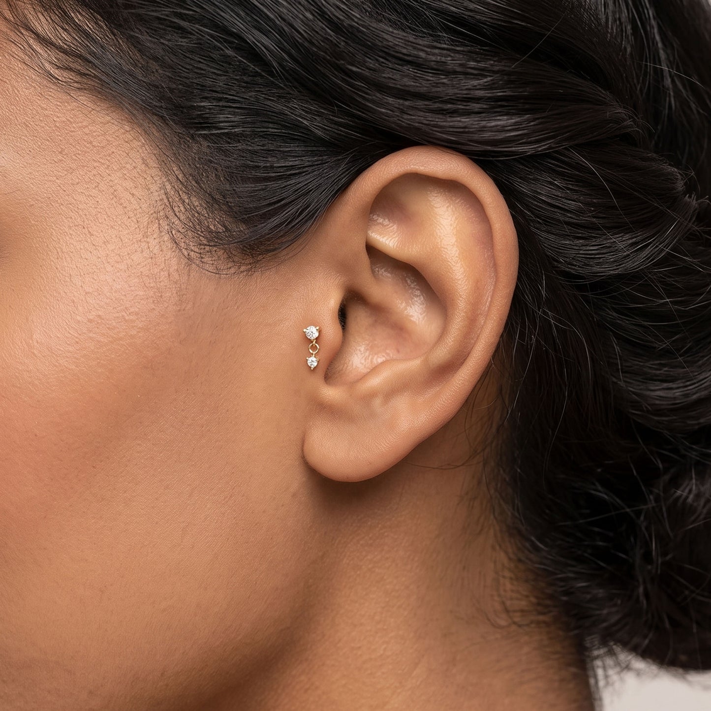 CZ Dangle Threaded Labret
