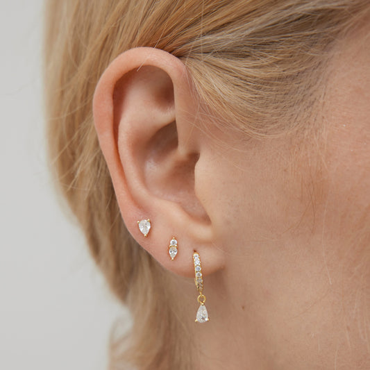 Pear Shape Dangle Hoop